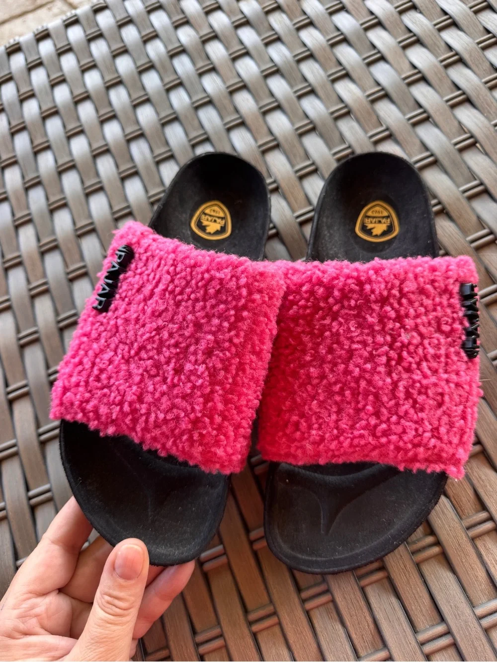 Pajar 1963 Pink Teddy Sherpa Slide Sandals Women’s Size 6